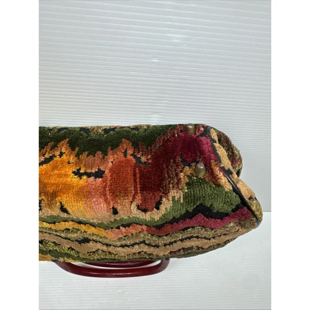 Vintage 1960s Kadin Multicolor Tapestry Carpet Bag Purse Made in USA